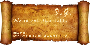 Váncsodi Gabriella névjegykártya